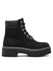 Timberland Trapery Stone Street 6In Wp TB1A5RH50151 Czarny. Czarne traperki Timberland, bez wzorów, z nubiku, street, bez obcasa, bez zapięcia. Za 659.99 zł.