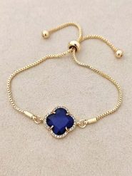 Luja Bijoux Pozłacana bransoletka z cyrkoniami i kocim okiem rozmiar: onesize. Niebieskie bransoletki Luja Bijoux, z cyrkonią, pozłacane. Za 70.08 zł.