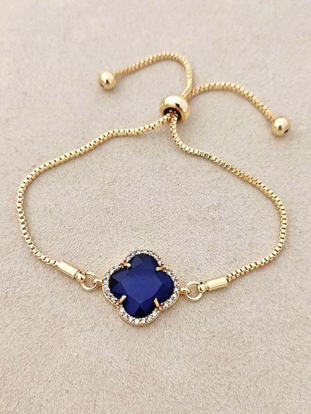 Luja Bijoux Pozłacana bransoletka z cyrkoniami i kocim okiem rozmiar: onesize. Niebieskie bransoletki Luja Bijoux, z cyrkonią, pozłacane. Za 70.08 zł.