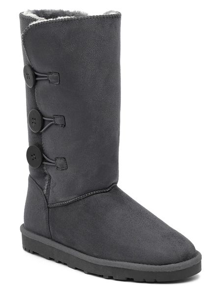 ISLAND BOOT Kozaki zimowe "Flora" w kolorze antracytowym rozmiar: 42. Czarne kozaki Island Boot, na zimę, bez wzorów, z materiału, eleganckie, bez obcasa, bez zapięcia. Za 148.96 zł.