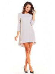 Awama Sukienka w kolorze szarym rozmiar: L. Szare sukienki Awama, l, bez wzorów, bez kołnierzyka, bez ramiączek, midi. Za 101.23 zł.