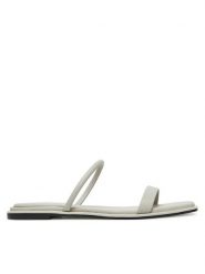 Calvin Klein Klapki Flat Sandal Squared 2-Bar Lth HW0HW02532 Beżowy. Brązowe klapki Calvin Klein, bez wzorów, ze skóry, bez obcasa, bez zapięcia. Za 219.99 zł.