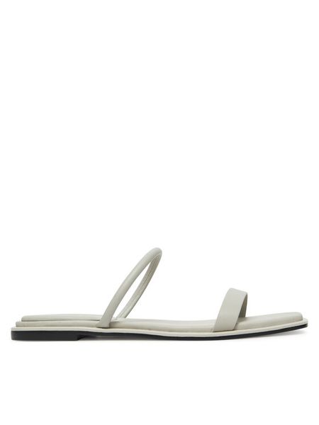 Calvin Klein Klapki Flat Sandal Squared 2-Bar Lth HW0HW02532 Beżowy. Brązowe klapki Calvin Klein, bez wzorów, ze skóry, bez obcasa, bez zapięcia. Za 439.99 zł.