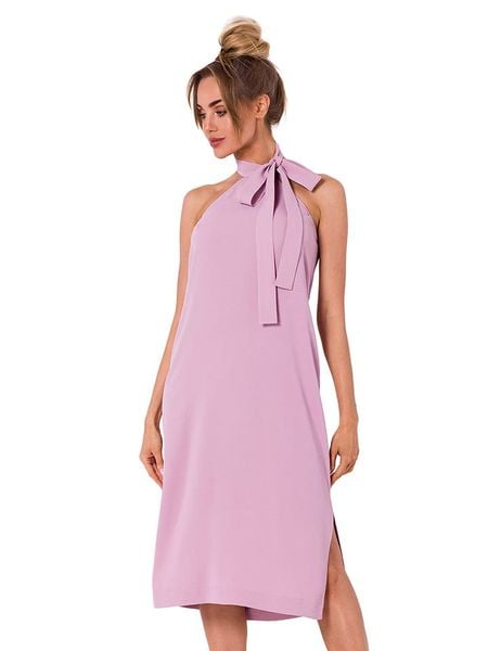 Made of emotion Sukienka w kolorze jasnoróżowym rozmiar: S. Różowe sukienki Made Of Emotion, na co dzień, s, bez wzorów, bez kołnierzyka, bez ramiączek, midi, proste. Za 166.88 zł.