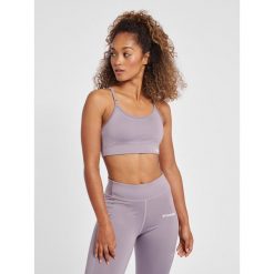 Damski usztywniany biustonosz sportowy Hummel MT Chipo. Fioletowe biustonosze sportowe Hummel, bez wzorów, na fitness i siłownię. Za 208.00 zł.