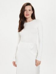 Gina Tricot Bluzka 21324 Biały Slim Fit. Białe bluzki Gina Tricot, xl, bez wzorów, z wiskozy, bez kołnierzyka, bez ramiączek. Za 89.99 zł.