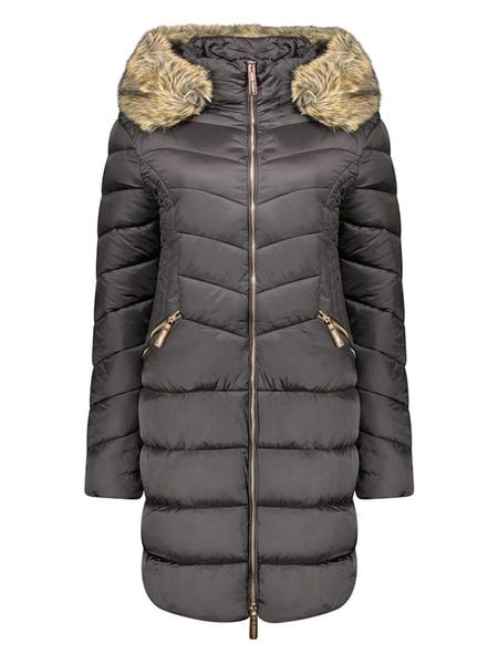 Geographical Norway Płaszcz pikowany "Bololita" w kolorze czarnym rozmiar: XXL. Czarne płaszcze Geographical Norway, xxl, bez wzorów, bez kaptura. Za 205.45 zł.