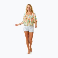Koszula damska Rip Curl Follow The Sun Fashion. Pomarańczowe koszule Rip Curl, l, bez wzorów, z wiskozy, bez kołnierzyka, bez ramiączek. Za 109.99 zł.