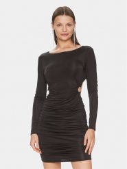 Guess Sukienka koktajlowa Alexia W4GK75 KBAC2 Czarny Slim Fit. Czarne sukienki Guess, xxl, z aplikacjami, z syntetyku, wizytowe, bez kołnierzyka, bez ramiączek. Za 279.99 zł.