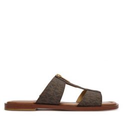 Klapki MICHAEL Michael Kors. Brązowe klapki MICHAEL Michael Kors, bez wzorów, bez obcasa, bez zapięcia. Za 529.99 zł.