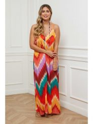 Plus Size Company Sukienka w kolorze pomarańczowym rozmiar: 48. Pomarańczowe sukienki Plus Size Company, plus size, bez wzorów, z wiskozy, klasyczne, bez kołnierzyka, plus size, bez ramiączek, maxi. Za 126.45 zł.