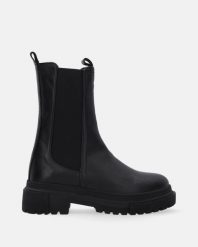 OCIEPLANE SZTYBLETY ZE SKÓRY 3001 LEA BLACK. Czarne botki Venezia, bez wzorów, ze skóry, bez obcasa, bez zapięcia. Za 399.00 zł.