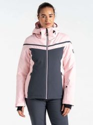 Dare 2b Kurtka narciarska "Flurry" w kolorze jasnoróżowo-antracytowym rozmiar: 46. Czarne kurtki narciarskie Dare 2b, bez wzorów, bez kaptura, narciarskie. Za 255.94 zł.