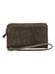 HIDE & STITCHES Skórzany portfel w kolorze khaki - 16 x 9 x 2 cm rozmiar: onesize. Brązowe portfele HIDE & STITCHES, bez wzorów, z materiału. Za 78.99 zł.