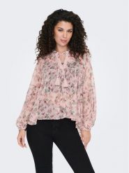 ONLY Bluzka Aida 15283695 Różowy Loose Fit. Czerwone bluzki ONLY, m, bez wzorów, z syntetyku, bez kołnierzyka, bez ramiączek. Za 79.99 zł.