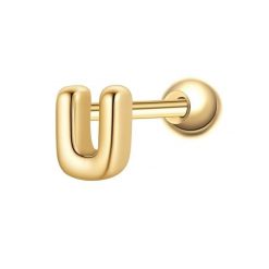 Glanzstücke München Piercing Litera U ze srebra próby 925 w kolorze zlotym Kolczyki 1 ct Damski. Żółte kolczyki Glanzstücke München, pozłacane. Za 110.49 zł.