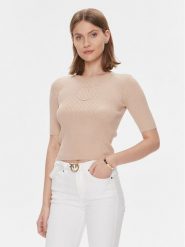 Pinko Sweter Tritone Maglia . 102017 A1KW Beżowy Slim Fit. Brązowe swetry Pinko, l, bez wzorów, z bawełny, bez ramiączek. Za 589.99 zł.