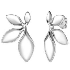 Yokoamii Kolczyki platki z posrebrzanego mosiadzu 1 ct Damski. Szare kolczyki Yokoamii, posrebrzane. Za 159.99 zł.