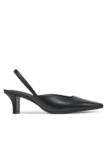 Calvin Klein Czółenka Heel Mule Pump 50 - Lth HW0HW02551 Czarny. Czarne czółenka Calvin Klein, bez wzorów, ze skóry, bez obcasa, bez zapięcia. Za 409.99 zł.