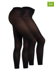 Camano Legginsy (2 pary) "Online everyday" w kolorze czarnym - 60 DEN rozmiar: 40/42. Czarne legginsy camano, bez wzorów. Za 43.78 zł.