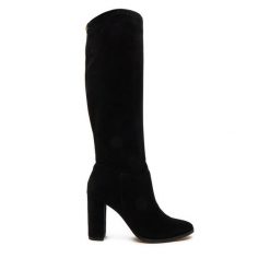 Kozaki LAUREN RALPH LAUREN. Czarne kozaki Lauren Ralph Lauren, bez wzorów, bez obcasa, na słupku, bez zapięcia. Za 1,249.00 zł.