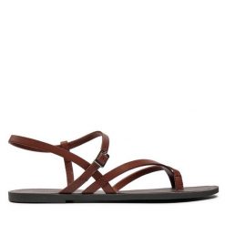 Sandały Vagabond Shoemakers. Brązowe sandały Vagabond Shoemakers, bez wzorów, bez obcasa, na płaskiej podeszwie, bez zapięcia. Za 419.99 zł.