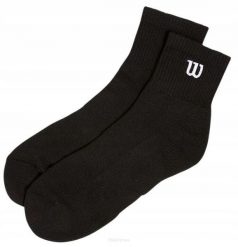 Skarpety tenisowe Wilson Quarter Sock 1P. Czarne skarpetki Wilson, bez wzorów, z bawełny. Za 49.00 zł.