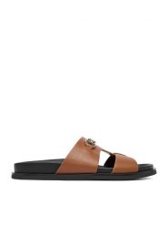 Nine West Klapki CEO-JDNW-05 Brązowy. Brązowe klapki Nine West, bez wzorów, ze skóry, bez obcasa, bez zapięcia. Za 169.99 zł.