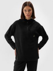4F Polar z kapturem regular damski - czarny S. Czarne bluzy z polaru 4f, na zimę, s, bez wzorów, z dzianiny, snowboardowy. W wyprzedaży za 99.99 zł.