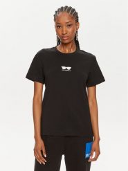 KARL LAGERFELD T-Shirt 245W1717 Czarny Regular Fit. Czarne t-shirty KARL LAGERFELD, xs, bez wzorów, z bawełny, bez kołnierzyka, bez ramiączek. Za 399.99 zł.