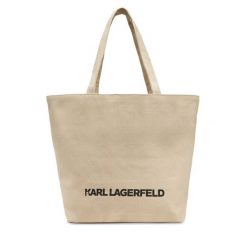Torebka KARL LAGERFELD. Brązowe shopper bag KARL LAGERFELD, bez wzorów, bez dodatków. Za 209.99 zł.