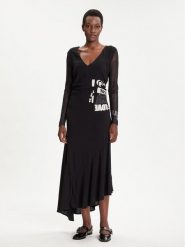Desigual Sukienka codzienna Posinew 25WWVW26 Czarny Slim Fit. Czarne sukienki Desigual, na co dzień, l, bez wzorów, z wiskozy, bez kołnierzyka, bez ramiączek, proste. Za 299.99 zł.