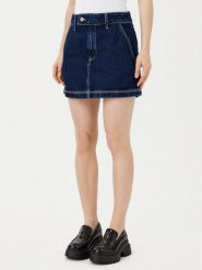 HUGO Spódnica jeansowa mini 50531831 Granatowy Regular Fit. Niebieskie spódnice Hugo, l, bez wzorów, z bawełny, mini. Za 279.99 zł.