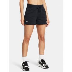 Spodenki Damskie Under Armour Sportowe Bawełna z Polarem Fleece Short. Czarne szorty sportowe Under Armour, bez wzorów, z bawełny, na fitness i siłownię. Za 169.99 zł.