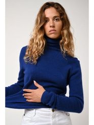 AUTHENTIC CASHMERE Kaszmirowy golf "Bise" w kolorze granatowym rozmiar: XXL. Niebieskie swetry AUTHENTIC CASHMERE, xxl, bez wzorów, z kaszmiru, bez ramiączek. Za 369.99 zł.