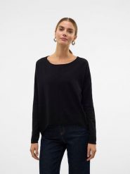 Vero Moda Sweter w kolorze czarnym rozmiar: L. Czarne swetry Vero Moda, l, bez wzorów, z włókna, bez ramiączek. Za 114.44 zł.