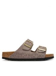 Birkenstock Klapki Arizona 1031941 Beżowy. Brązowe klapki Birkenstock, bez wzorów, ze skóry, bez obcasa, bez zapięcia. Za 449.99 zł.