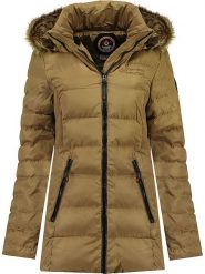 Canadian Peak Płaszcz zimowy "Anieseak" w kolorze beżowym rozmiar: XL. Brązowe płaszcze Canadian Peak, na zimę, xl, z aplikacjami, z puchu, bez kaptura. Za 255.94 zł.