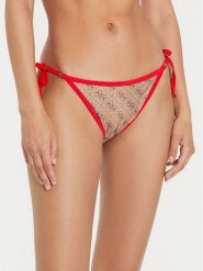 Guess Dół od bikini E4YO06 MC04R Brązowy. Brązowe bikini Guess, z aplikacjami, z syntetyku. Za 179.99 zł.