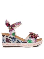 Laura Vita Sandały Facyo 75 Fioletowy. Fioletowe sandały LAURA VITA, bez wzorów, ze skóry, bez obcasa, na koturnie, bez zapięcia. Za 439.99 zł.