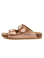 Billowy Klapki w kolorze jasnoróżowym rozmiar: 38. Różowe klapki Billowy, bez wzorów, klasyczne, z otwartym noskiem, bez obcasa, bez zapięcia. Za 113.90 zł.