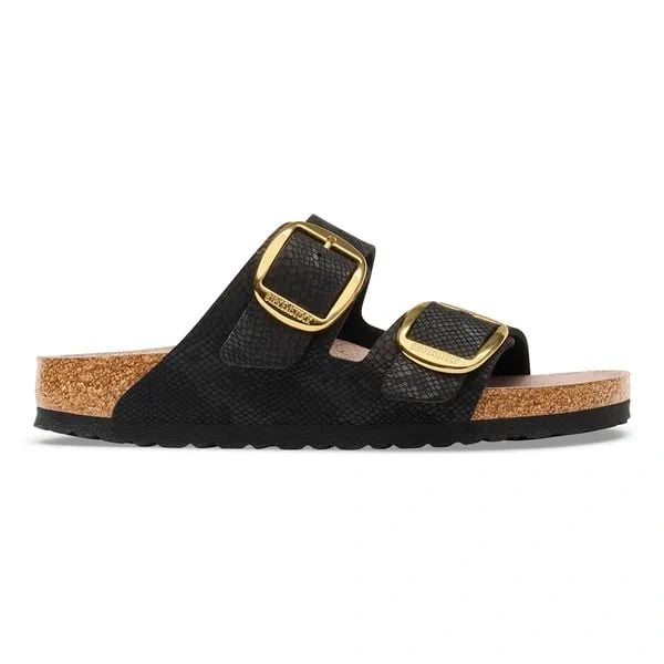 BIRKENSTOCK Arizona BB SYN Python Black Klapki damskie. Czarne klapki Birkenstock, bez wzorów, z jeansu, eleganckie, bez obcasa, bez zapięcia. Za 469.99 zł.