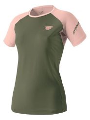 DYNAFIT Koszulka funkcyjna "ALPINE PRO" w kolorze oliwkowo-jasnoróżowym rozmiar: 38. Brązowe t-shirty sportowe Dynafit, bez wzorów, z materiału, bez ramiączek, outdoorowe. Za 135.49 zł.