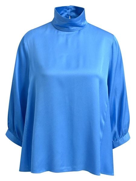 Milano Italy Bluzka w kolorze niebieskim rozmiar: 42. Niebieskie bluzki Milano Italy, bez wzorów, z wiskozy, bez kołnierzyka, bez ramiączek. Za 173.99 zł.