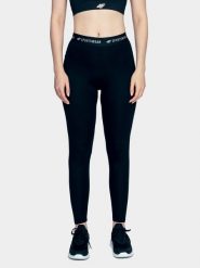 4F Legginsy dzianinowe damskie - czarne XS. Czarne legginsy 4f, bez wzorów, z bawełny, sportowe. W wyprzedaży za 59.99 zł.