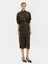 PINKO Sukienka codzienna Affettatrice 104147 Zielony Regular Fit. Zielone sukienki Pinko, na co dzień, bez wzorów, z lyocellu, bez kołnierzyka, bez ramiączek, proste. Za 859.99 zł.