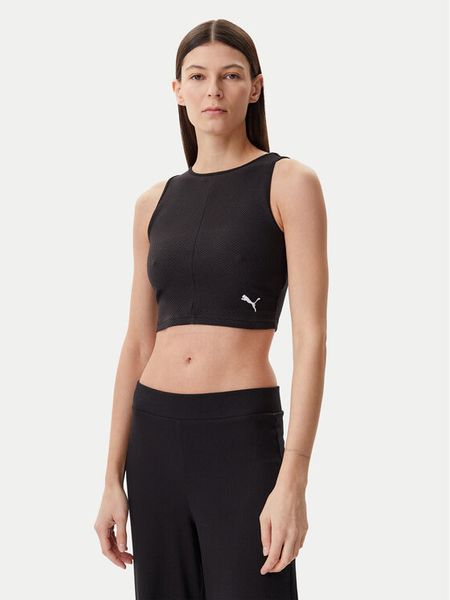 Puma Top Ess 629765 Czarny Slim Fit. Czarne topy Puma, m, bez wzorów, z syntetyku, bez kołnierzyka, bez ramiączek. Za 79.99 zł.