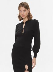 Pinko Sweter Chioccia 101848 A15S Czarny Regular Fit. Czarne swetry Pinko, m, bez wzorów, z bawełny, bez ramiączek. Za 1,609.00 zł.