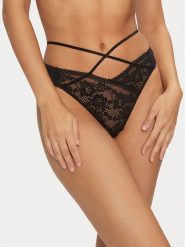 Hunkemöller Stringi Remi 206158 Czarny. Czarne stringi Hunkemöller, bez wzorów, z syntetyku. Za 39.99 zł.