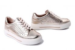 CAPRICE 23719-44 959 platin metal., półbuty damskie. Żółte półbuty wsuwane Caprice, na lato, bez wzorów, bez obcasa. Za 399.90 zł.